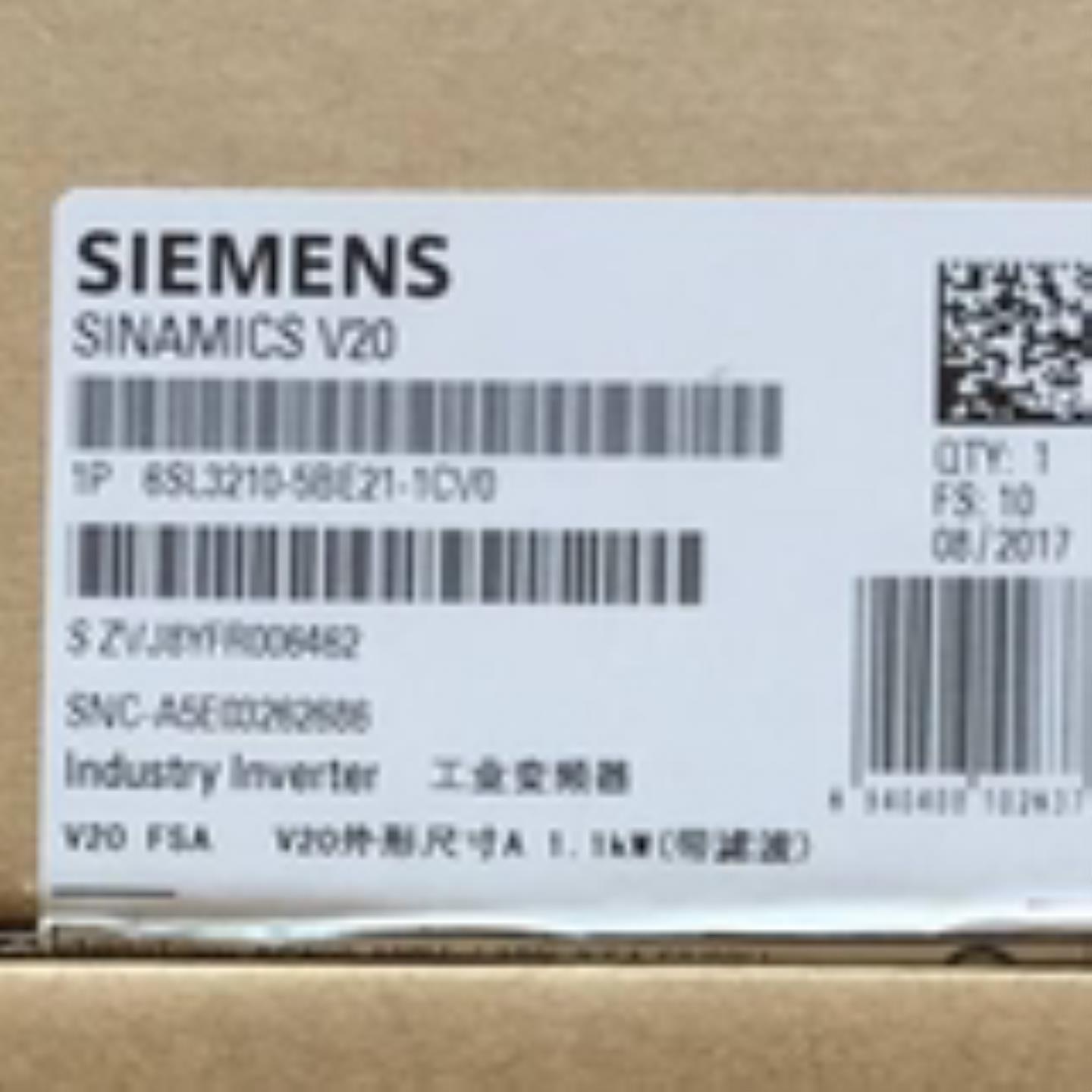 6SL3210-5BE21-1CV0西门子V20变频器全新原装6SL32105BE21询价