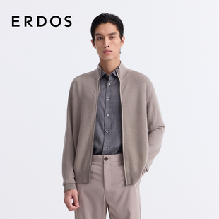 精纺 半高领夹克版 ERDOS 拉链羊绒开衫 针织衫 男装