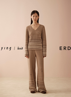 【ERDOS×swaying联名系列】双提条纹女士直筒裤