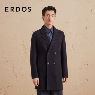 领双排扣商务职场外套 西装 ERDOS 纯羊毛大衣秋冬男士