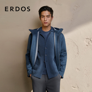 厚款 秋冬西服领衬纬男针织衫 百搭舒适 羊绒开衫 ERDOS