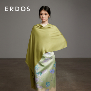 ERDOS 围巾 丝绒混纺针织披肩女春精纺纯色百搭办公室薄款