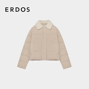无染羊绒针织羽绒服25年冬新品 ERDOS 鹅绒外套 朱珠同款