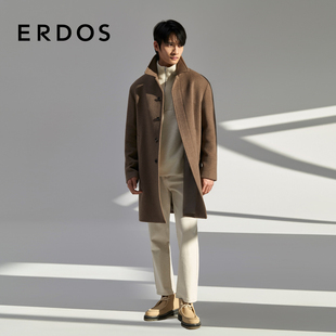 秋冬男无染色翻领单排扣长款 ERDOS 外套 羊绒大衣