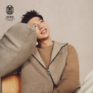 老钱风简约百搭针织套衫 ERDOS 25年秋冬新品 圆领翻花羊绒衫 男装