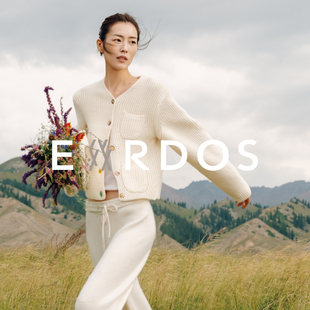 手绣花朵羊绒羊毛针织阔腿裤 LIUWEN×ERDOS 刘雯联名系列