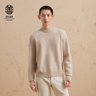 秋冬虚提男纯色V字装 圆领羊绒衫 ERDOS 饰休闲针织衫 马龙同款