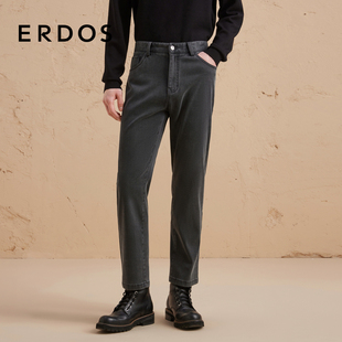 通勤 秋冬男直筒弹力复古休闲裤 ERDOS 棉质水洗牛仔裤