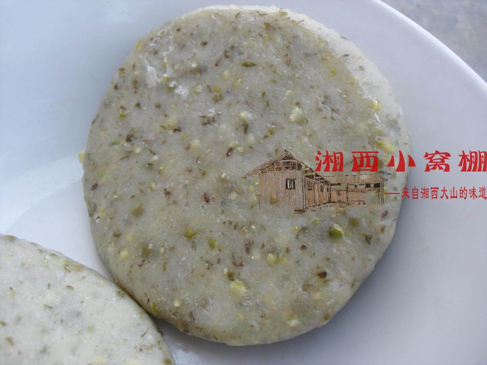 湖南湘西龙潭镇里手工石臼制作糯米年糍粑年糕皇宫贡品 原绿豆味