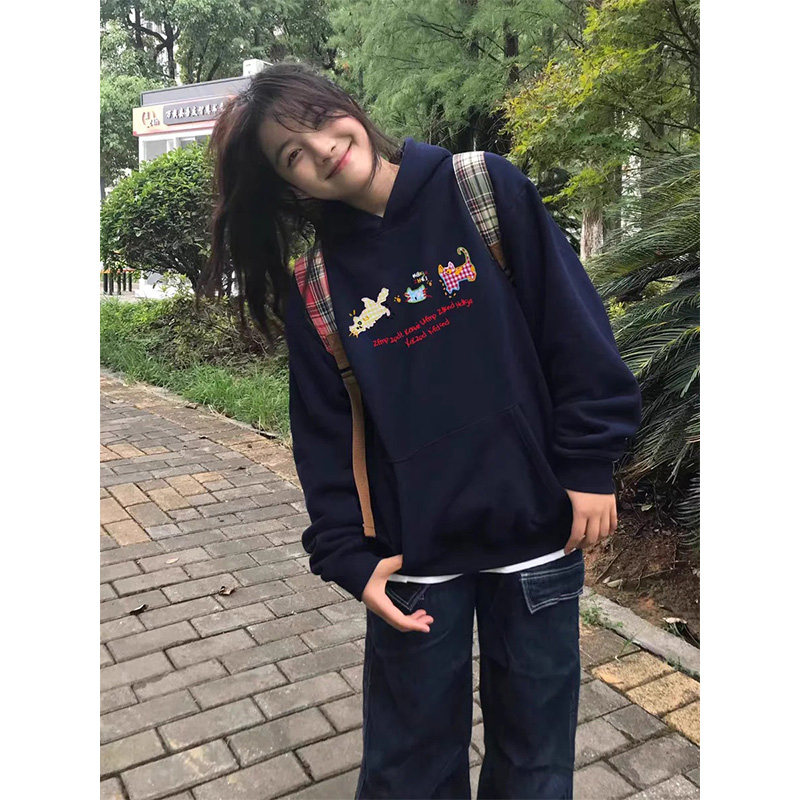 NEXT Renmei韩系高街连帽卫衣女2026新款爆款春秋冬加绒加绒慵懒