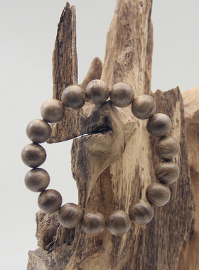 正品 海南纯天然老料沉香木佛珠手串 永久保真念珠 手链 男女士款