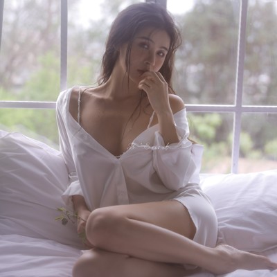 可外穿男友风仿真丝睡衣衬衣性感