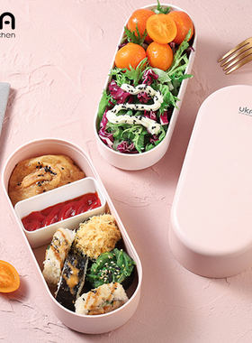UKA优家饭盒学生夏季上班族双层加热保冷日式轻食餐盒情侣便当盒
