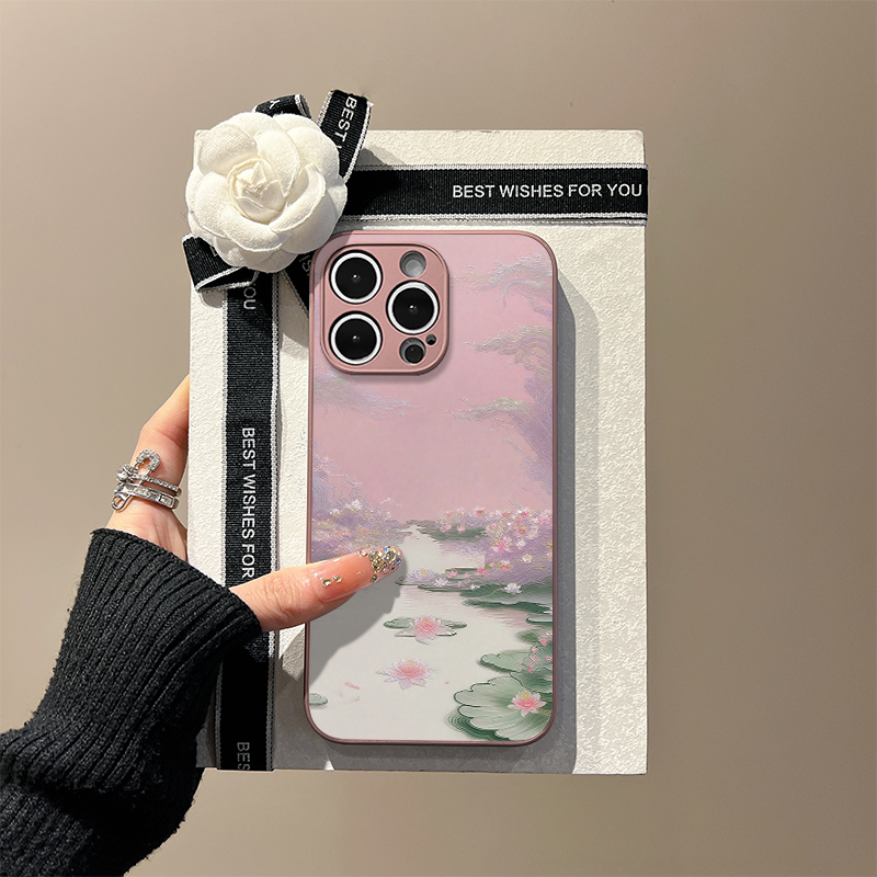 适用苹果iPhone新中式玻璃手机壳