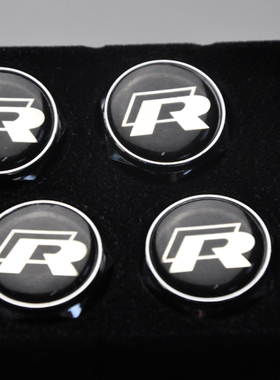 大众牌照螺丝帽 R标 黑色VW标 蓝色 防盗螺丝标 水晶标 高尔夫GTI