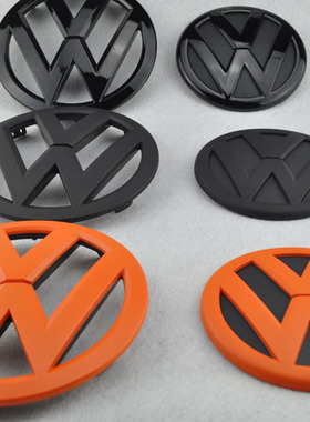 新款途锐橙色个性改色标 11-17款途锐 亚光黑中网标后标 亮光黑