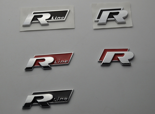 RLINE 金属 车标 贴标 立体 工艺 大众 R line 运动标 不锈钢