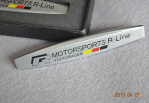 大众通用款R叶子板金属车标 德国国旗车身标 运动款车标R sport