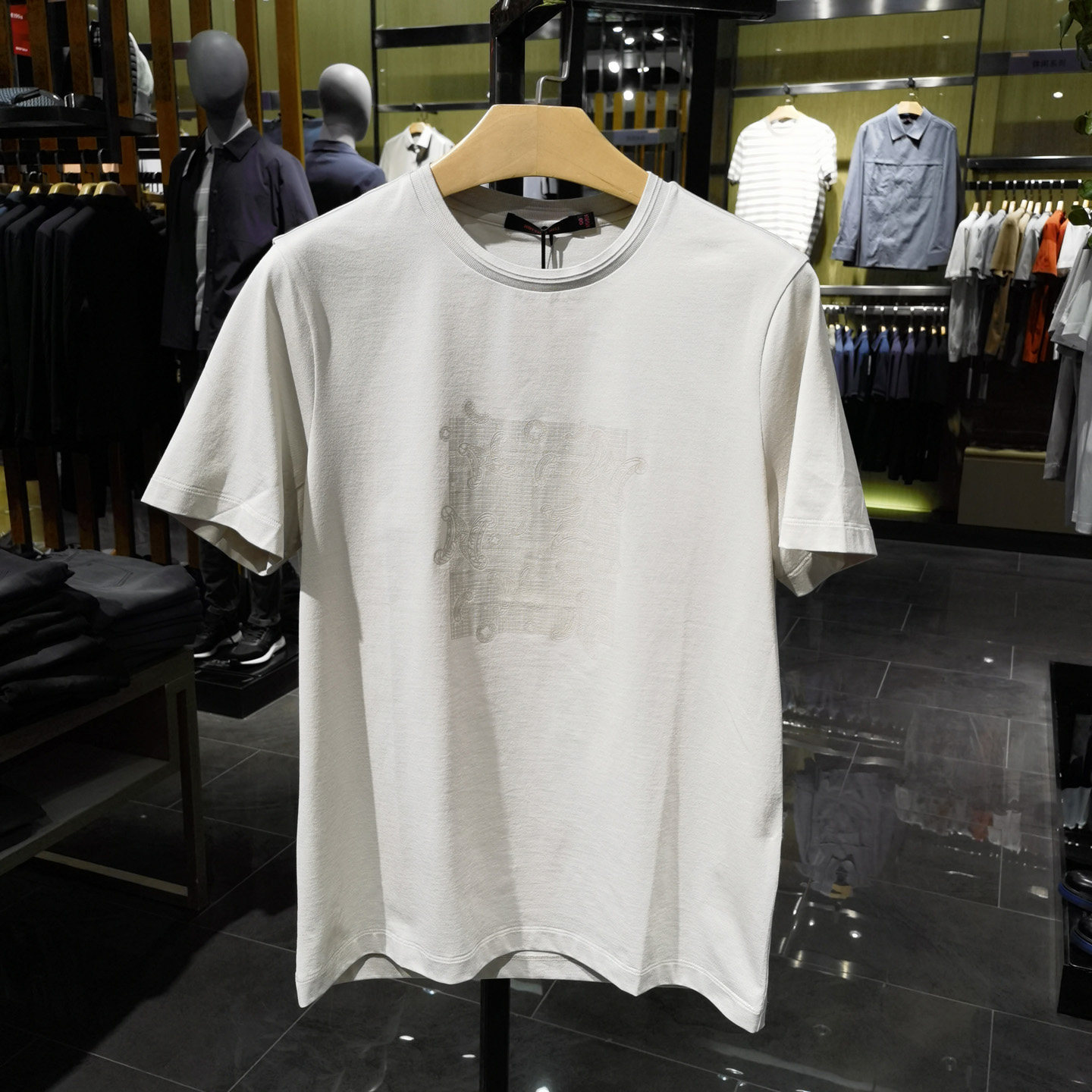 棉混纺时尚条纹圆领短袖T恤男士夏季新款休闲帅气舒适体恤 诺丁山