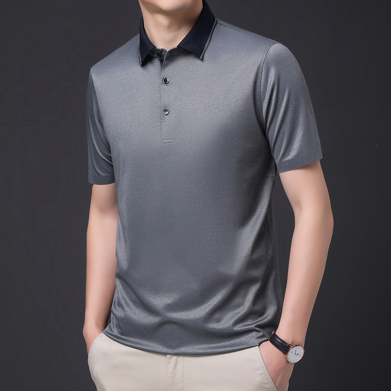 桑蚕丝混纺商务休闲翻领夏季新款短袖T恤男纯色时尚POLO衫 赫祖丁,男装,T恤,淘宝优惠券,粉丝福利购,淘宝优惠卷