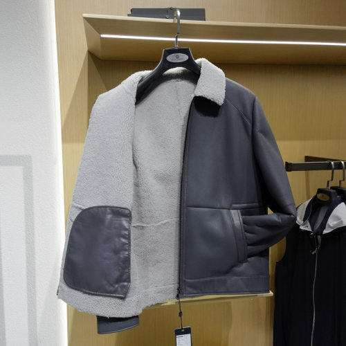 高端翻领皮毛一体男士冬季新款真羊皮尼克服裘皮草保暖外套方仕