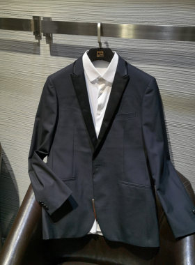 促销正装羊毛混纺商务西服男士戗驳领时尚新款工作婚礼上班西装