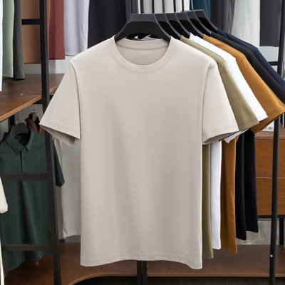 限时促销夏季新款时尚圆领短袖T恤帅气男舒适液氨纯棉体恤 赫祖丁