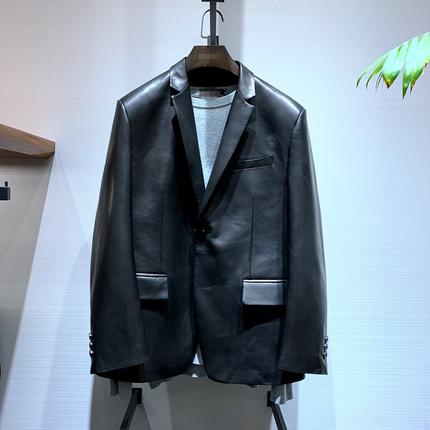 真皮衣男商务休闲时尚绵羊皮西服西装吊牌价9280元促销品牌赫祖丁