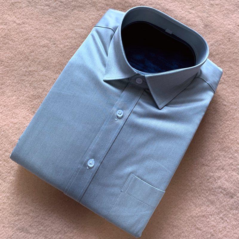 液氨免烫 御寒神器 加绒灰色纯棉长袖衬衫男士秋冬新款商务衬衣 H,男装,衬衫,淘宝优惠券,粉丝福利购,淘宝优惠卷