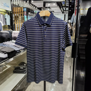 高端纯桑蚕丝商务翻领短袖T恤男士夏季新款舒适休闲体恤凯文凯利