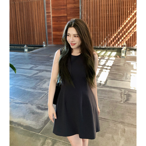 大眼自制LARGE EYE 赫本风 千金背心裙女气质掐腰礼服裙 领证裙