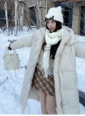 大眼自制LARGE EYE150小个子大被子羽绒服加厚宽松新国标90白鸭绒