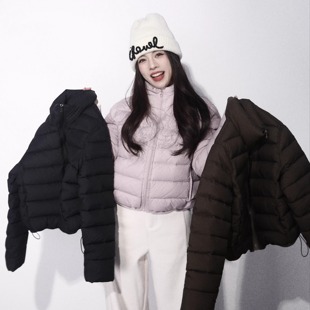 大眼自制LARGE 羽绒服女连帽轻盈保暖面包服外套 EYE短款