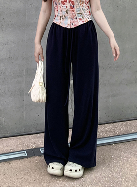 LARGE EYE LARGE EYE大眼2025新款休闲裤女高腰显瘦直筒阔腿裤