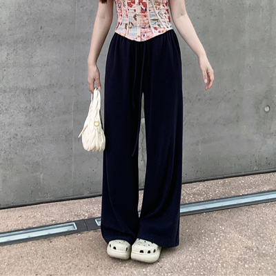 LARGE EYE LARGE EYE大眼2025新款休闲裤女高腰显瘦直筒阔腿裤