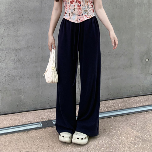 LARGE EYE LARGE EYE大眼2025新款休闲裤女高腰显瘦直筒阔腿裤