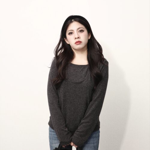 大眼LARGE EYE 小个子挂脖针织衫假两件打底衫女秋冬内搭长袖上衣