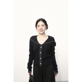 EYE 海系少女 学院短款 大眼LARGE 毛衣针织衫 女冬海军领内搭上衣