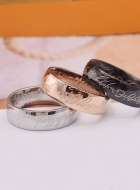 魔法情侣钛钢玫瑰彩金戒指