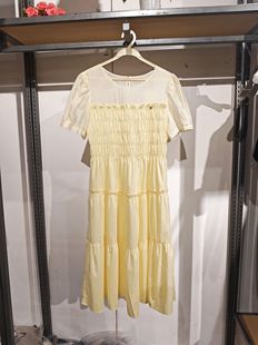 不退换 L系列&专柜夏清仓 连衣裙 天丝款 X2321424L 拼接短袖