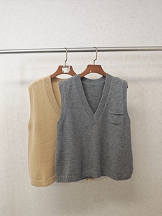 NO退换 简约针织马甲 564 100%绵羊毛时尚 Ka系列＆专柜25春福利