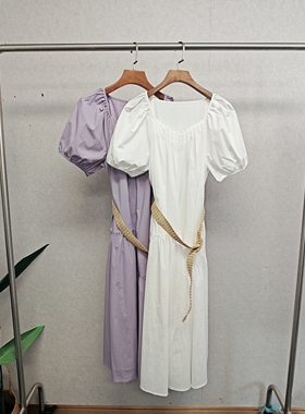 大牌k＆专柜25夏 棉质简约通勤短袖连衣裙 293