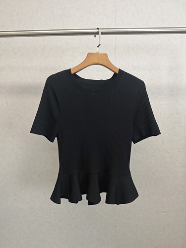 Ka系列＆专柜25夏 冰丝修身荷叶边针织衫（可换码）812