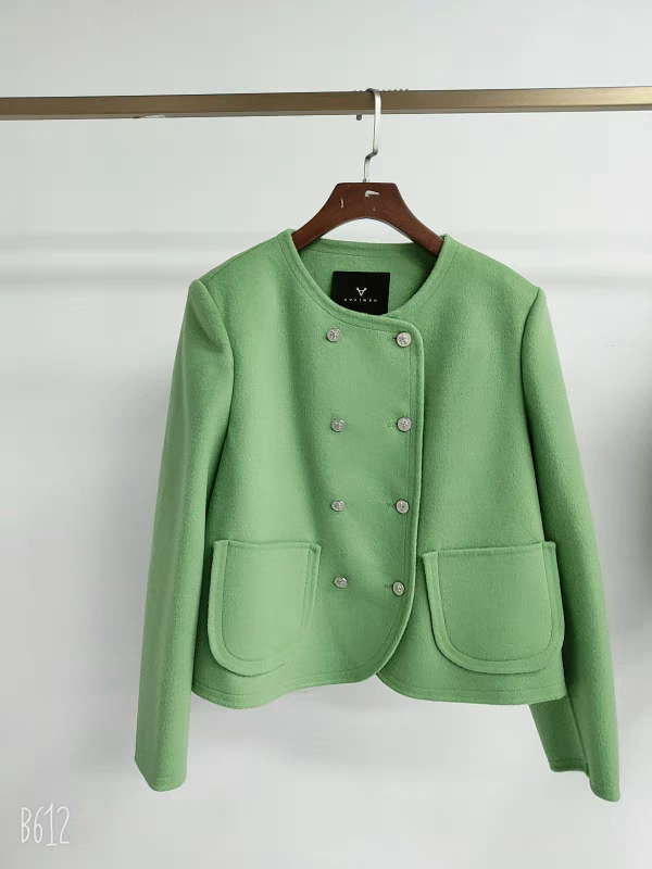 佧 S码 88151 100%绵羊毛小香风短呢大衣