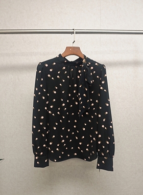 大牌h专柜25春款福利＆优雅碎花长袖上衣（仅换码）13542