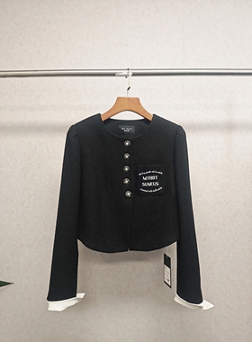 大牌h专柜&25春款福利 花呢编织撞色小香风短外套（可换码）14683