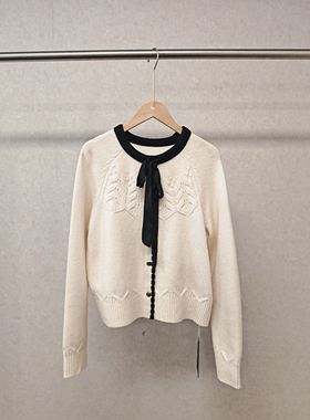 大牌h专柜＆冬款上新福利  气质飘带款小香针织衫 13101