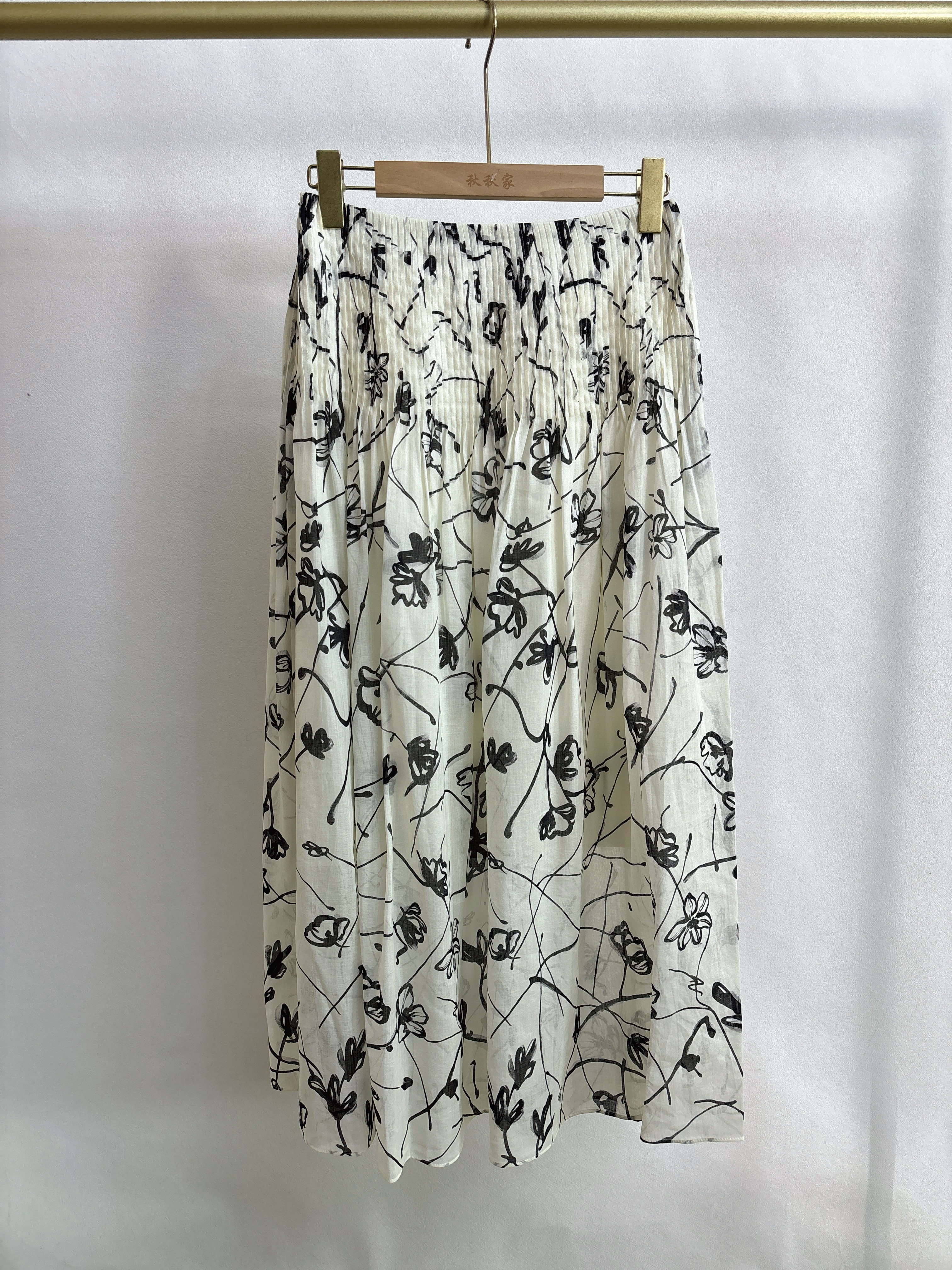 S系列&专柜25春款福利 苎麻+棉 水墨国风系半身长裙（可换码）