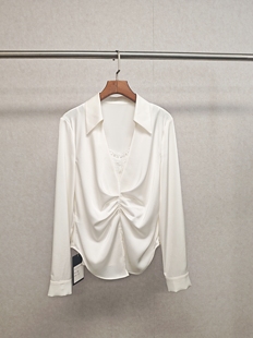 大牌h专柜&25春款福利 假两件蕾丝拼接长袖上衣（仅换码）14557