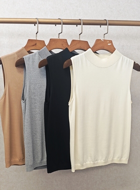 大牌h专柜25春款福利&半高领冰丝无袖针织（仅换码）14361